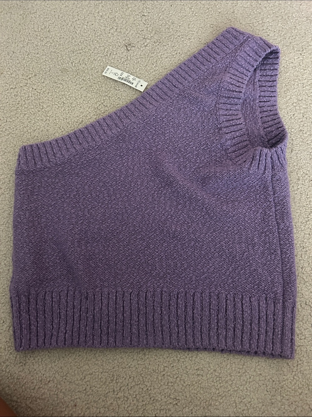 Madewell Lilac One-Shoulder Knit Tank - Picture 2 of 3
